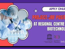 Project-JRF Position at RCB Faridabad