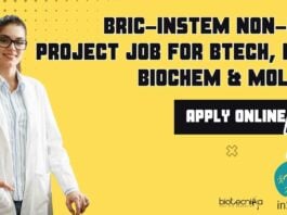 BRIC-inStem Non-NET Project Job