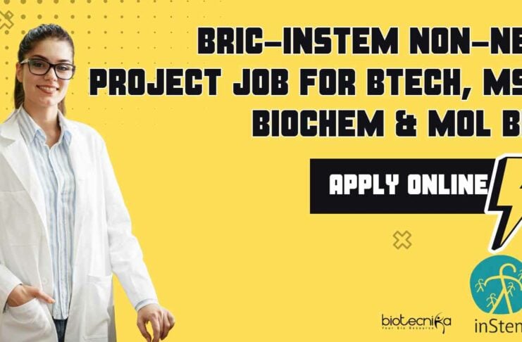 BRIC-inStem Non-NET Project Job