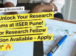 IISER Pune Research Fellow Recruitment - Applications Invited